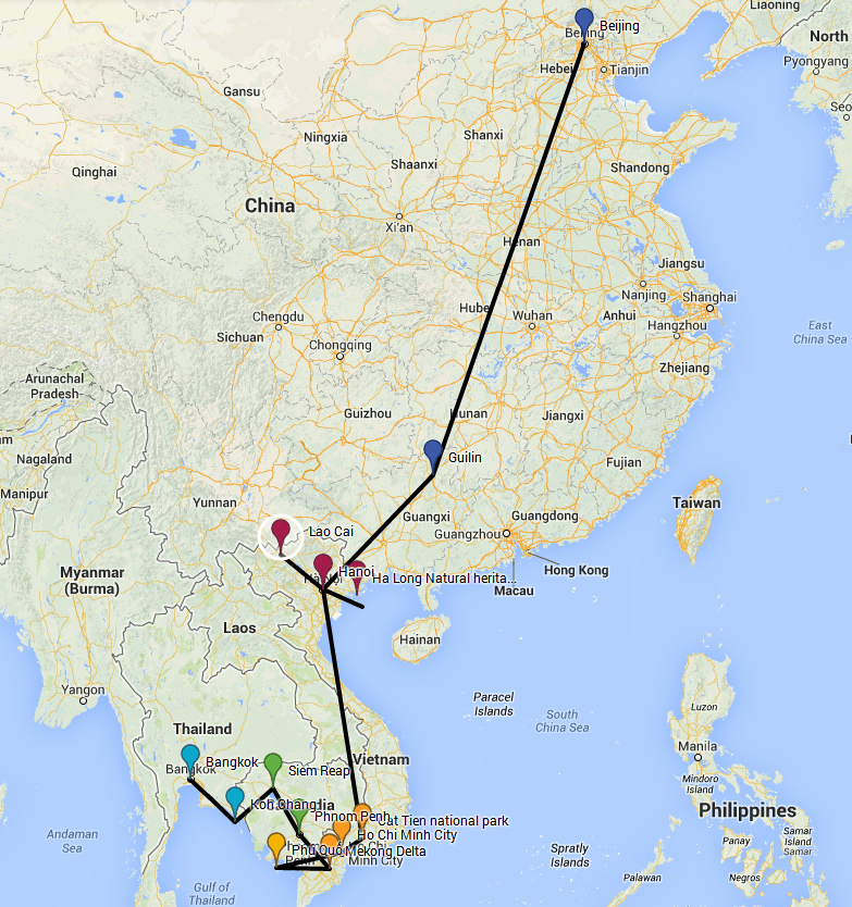 Hele reiseruta vår.